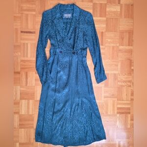 Elegant Teal Anthropologie Wrap Dress